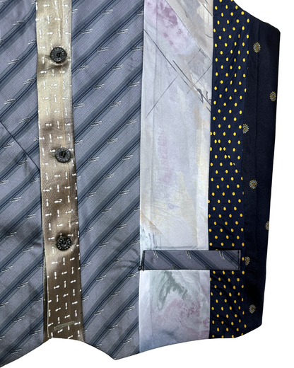 Retied Upcycled Neckties Vest - Medium