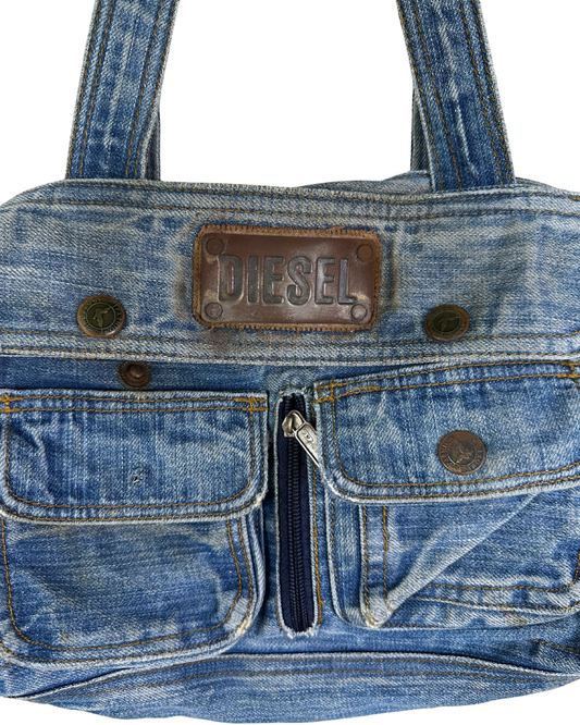 Vintage Diesel Denim Satchel Bag