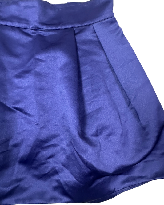 Pleated Satin Mini Skirt with Tulle Layers