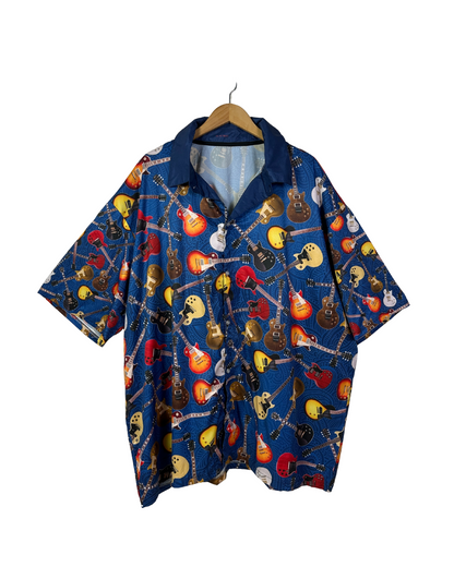 Guitar Pattern Polo Shirt 4XL