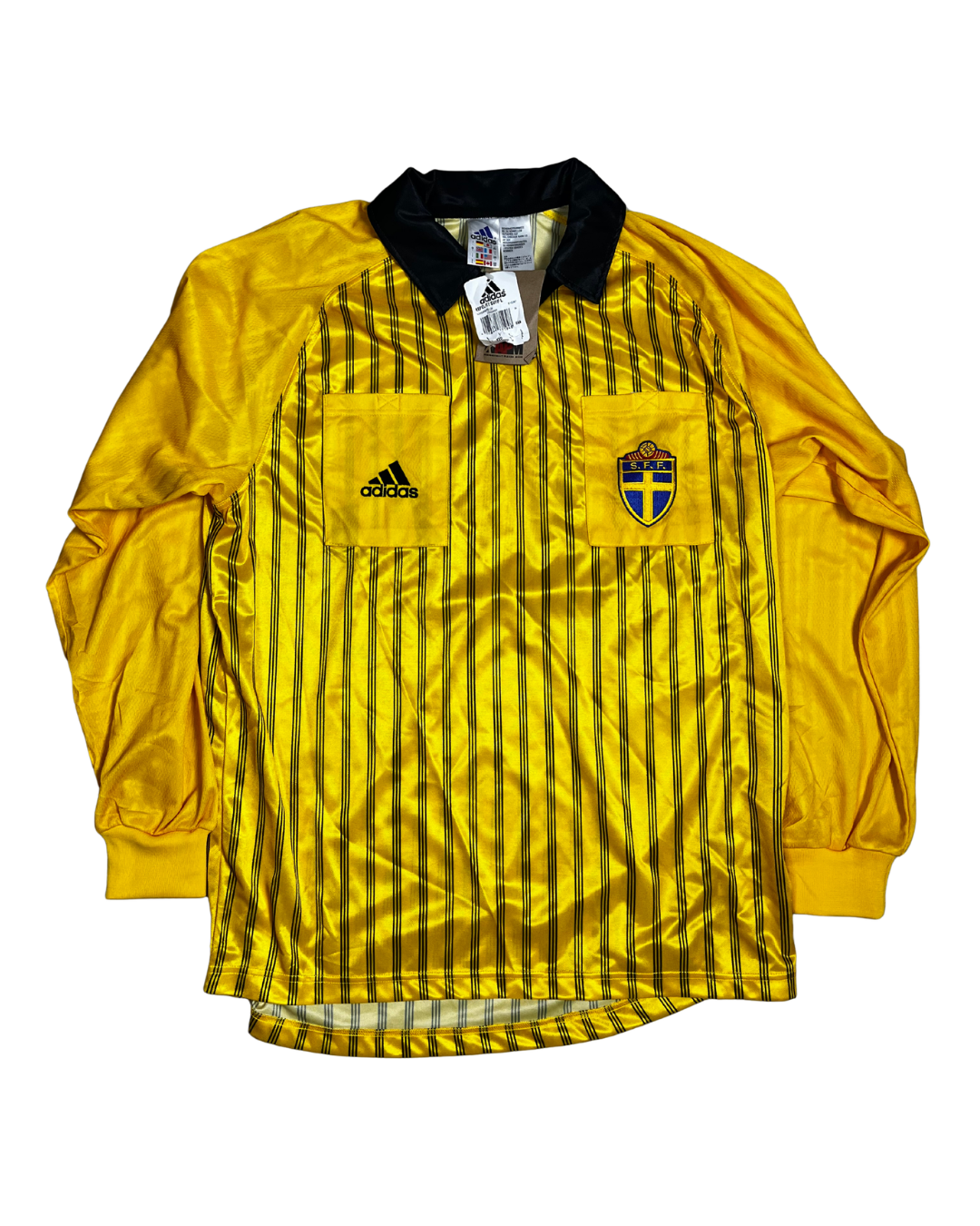 Deadstock Mens 1999-00 Sweden FA adidas Referee Shirt - Large
