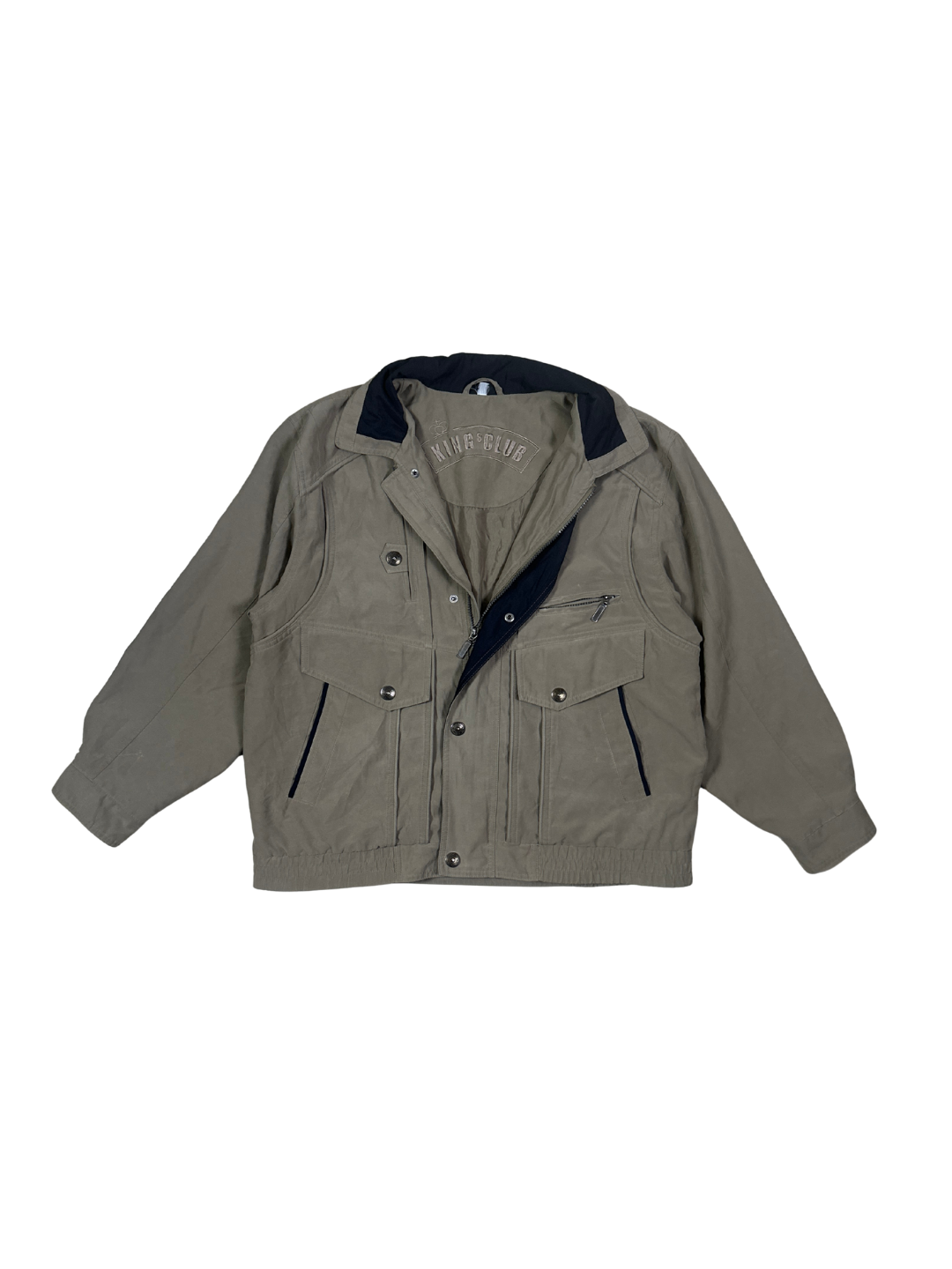 Kings Club Khaki Cargo Bomber Jacket - Large