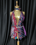 Handmade Upcycled Tie Halter Vest Top & Choker