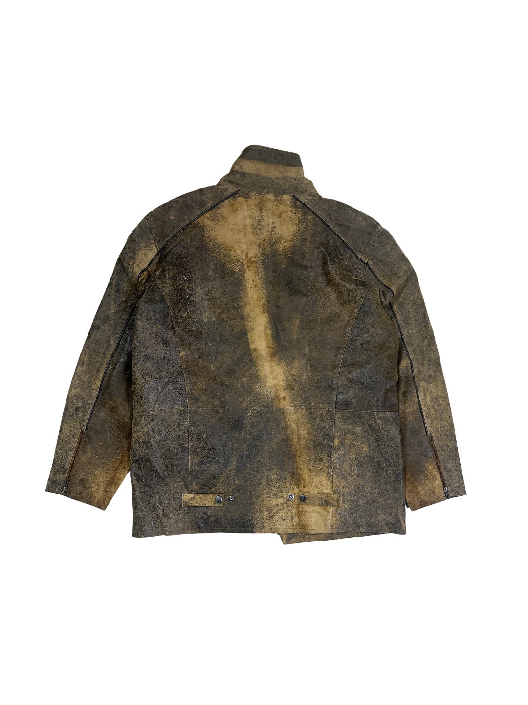 90s Vintage Pepe Jeans Distressed Genuine Sheep Leather Moto Jacket (Rare Sample)