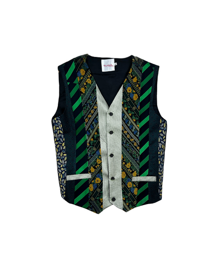 Retied Upcycled Neckties Vest - XL