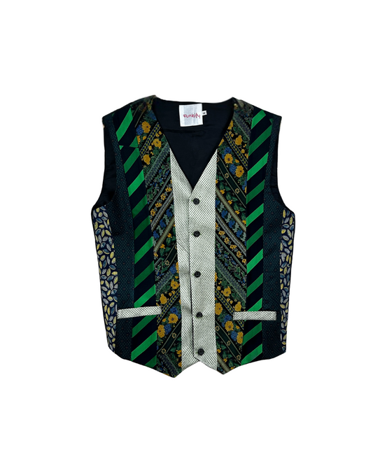 Retied Upcycled Neckties Vest - XL