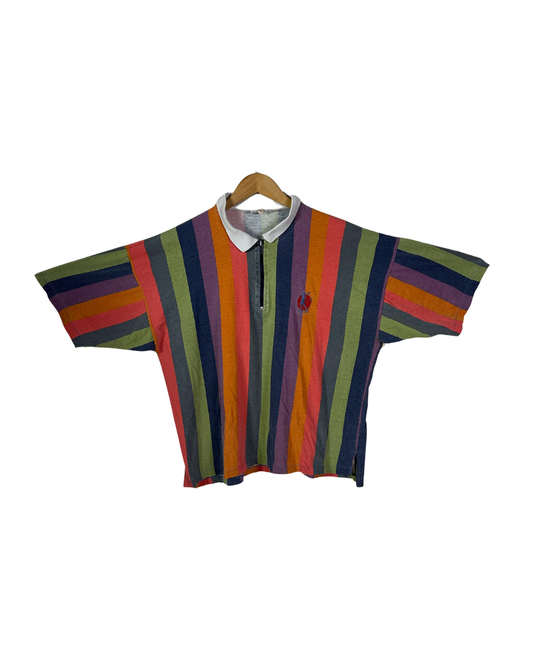 Vintage 90s Reebok Striped Polo Shirt Large