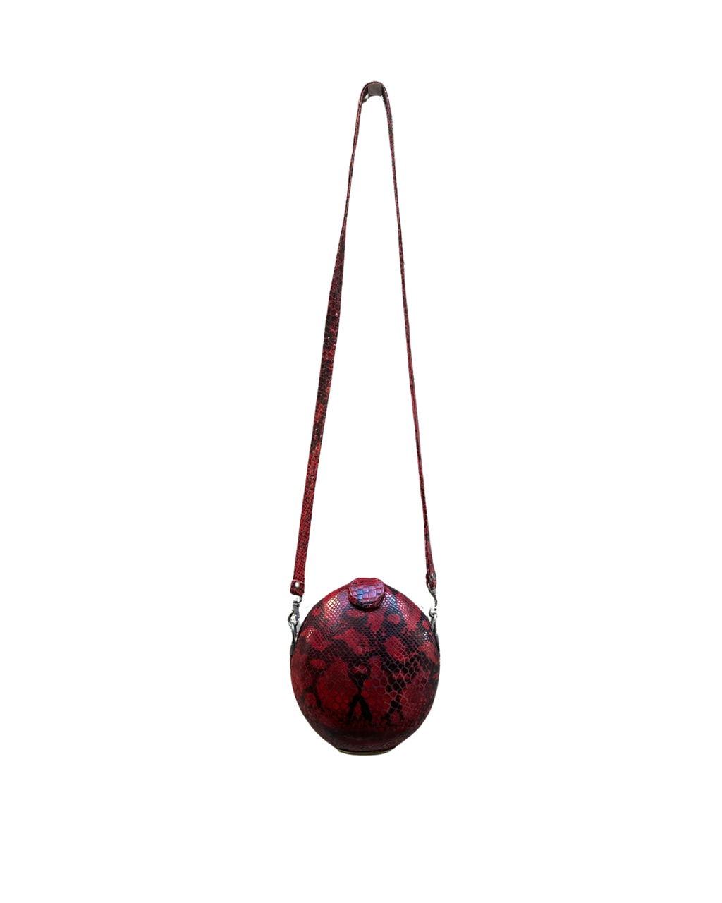 Snake Print Round Statement Bag
