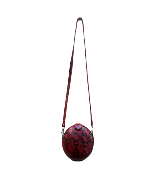 Snake Print Round Statement Bag