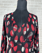 2000s Abstract Print Wrap - Style Fitted Top - Funkify