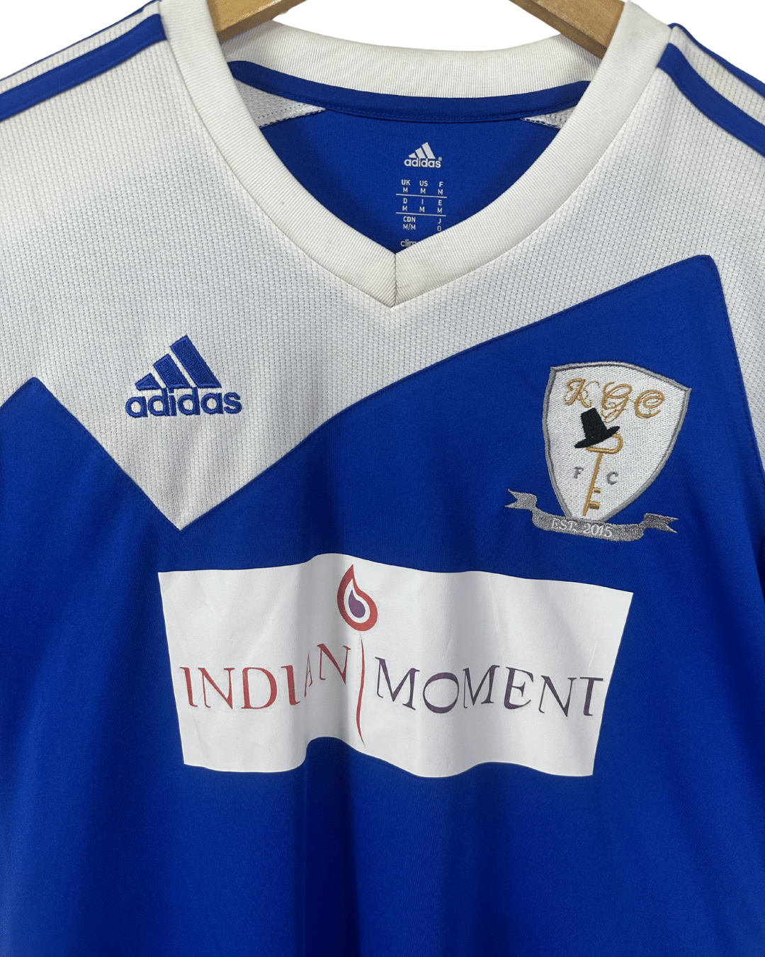 2014 Adidas Blue/white KGC FC Football Shirt Jersey - Medium - Funkify