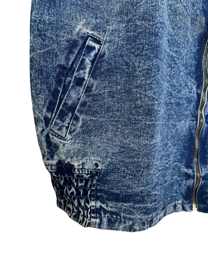 Vintage 80s Embellished Denim Vest XL