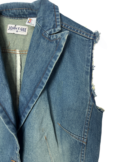 Vintage John F. Gee Women's Denim Vest Small