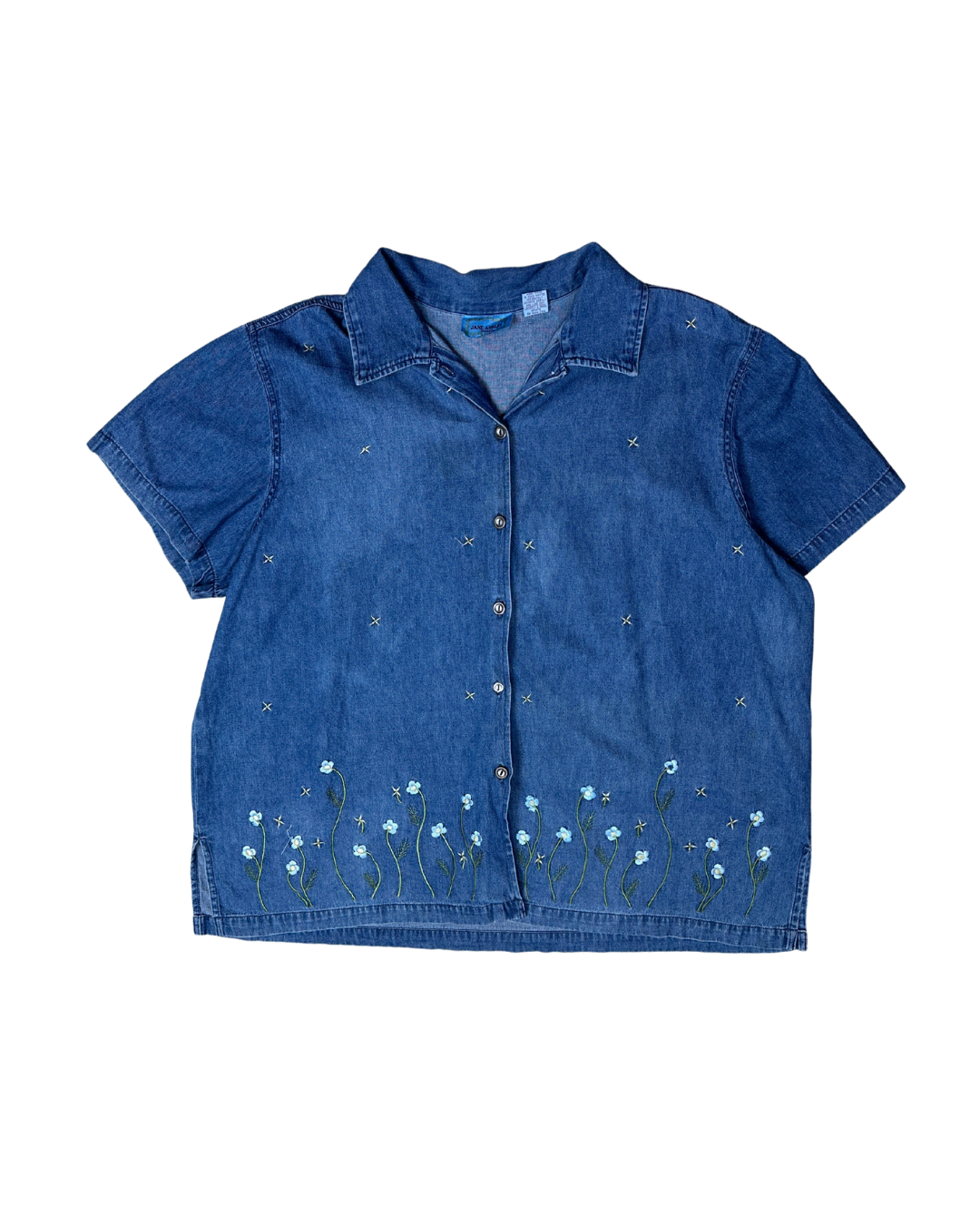 Vintage Jane Ashley Embroidered Denim Shirt