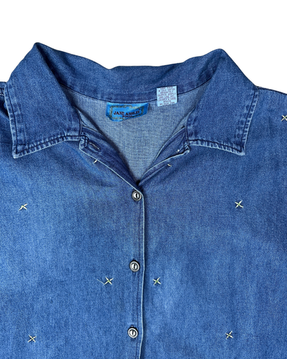 Vintage Jane Ashley Embroidered Denim Shirt