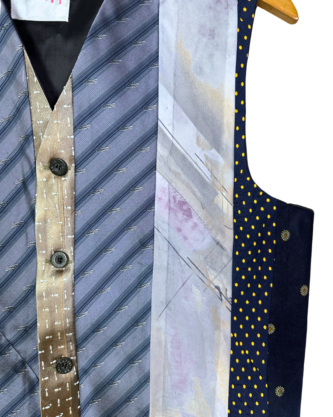 Retied Upcycled Neckties Vest - Medium
