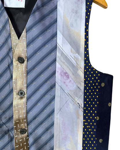Retied Upcycled Neckties Vest - Medium