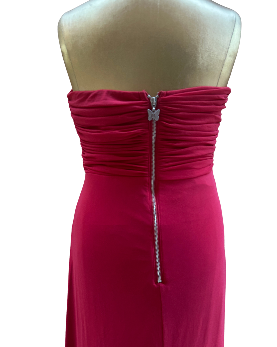 Lipsy Strapless Red Beaded Dress