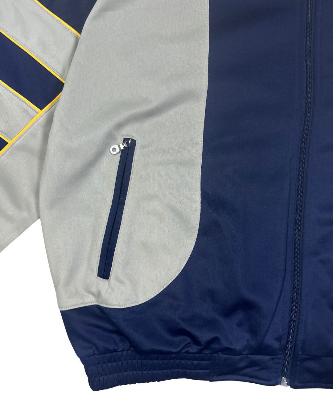 Vintage Y2K Navy & Grey Colorblock Track Jacket - XL