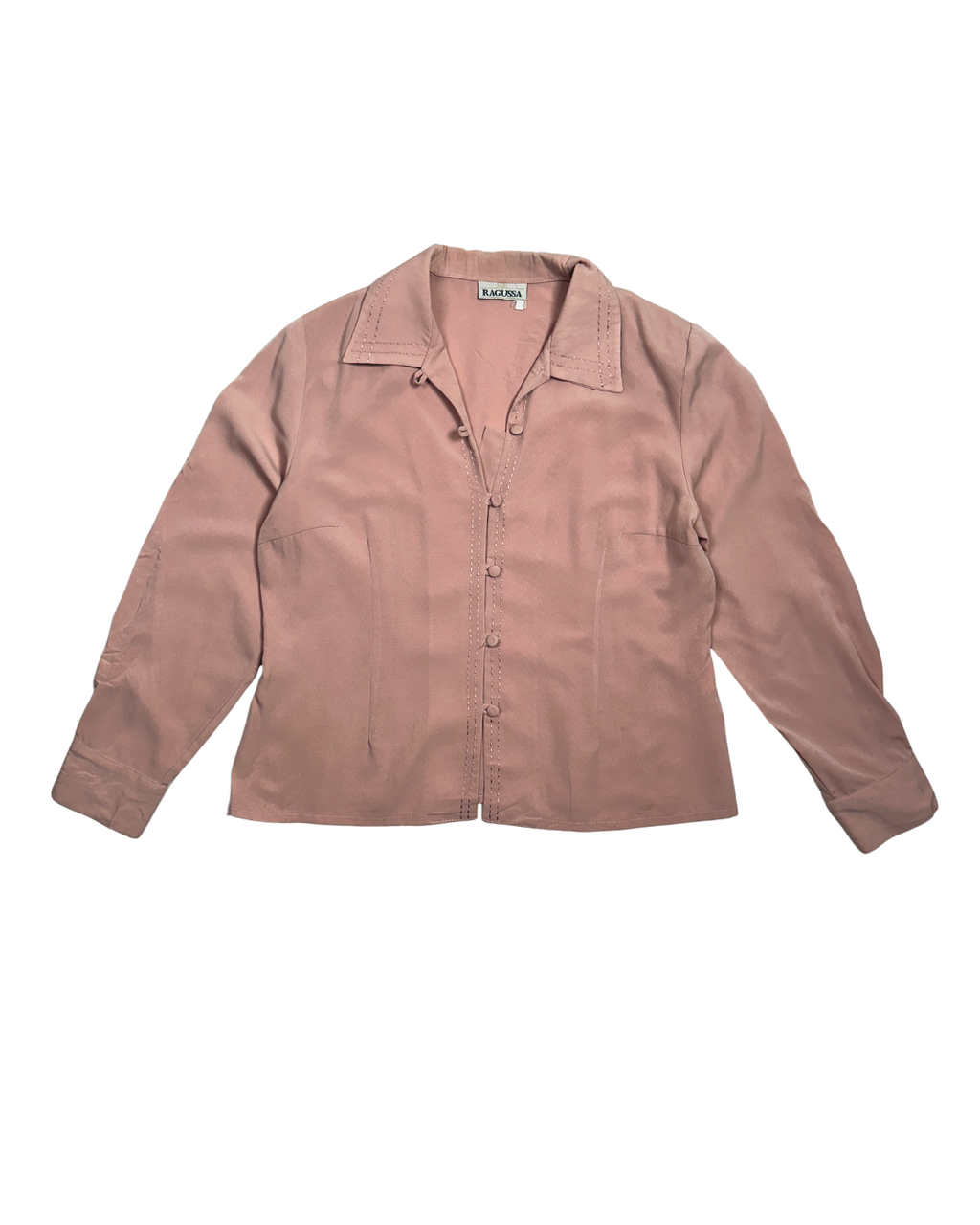 Ragussa Dusty Rose Blouse with Loop buttons