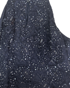 Precis Petite Navy Lace & Sequin High-Neck Keyhole Cocktail Dress - Large