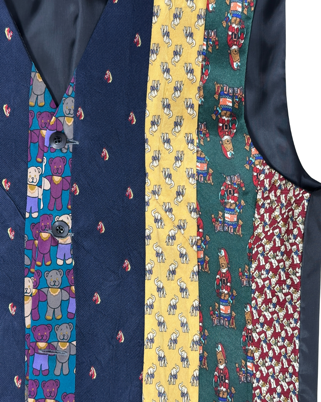 Retied Teddy Bear Theme Upcycled Vest - Medium