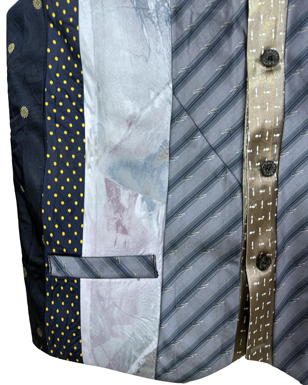 Retied Upcycled Neckties Vest - Medium