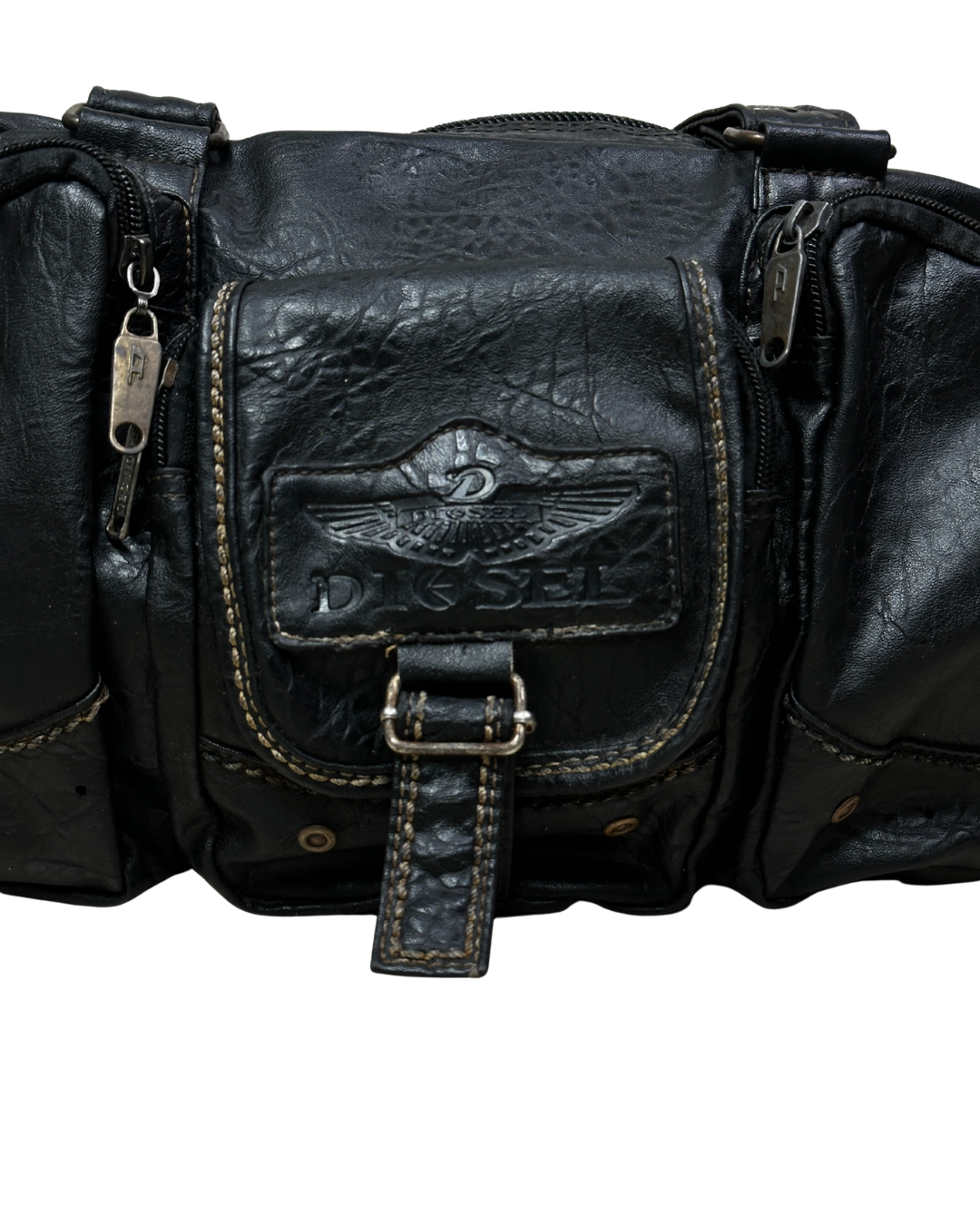 Rare Vintage Y2K Diesel Grunge Genuine Leather Handbag/Crossbody
