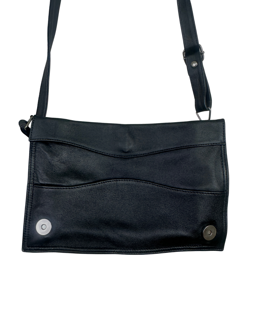Genuine Leather Embossed Egyptian Motif Black Crossbody Bag
