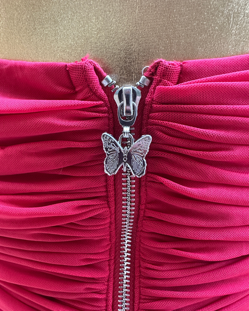 Lipsy Strapless Red Beaded Dress