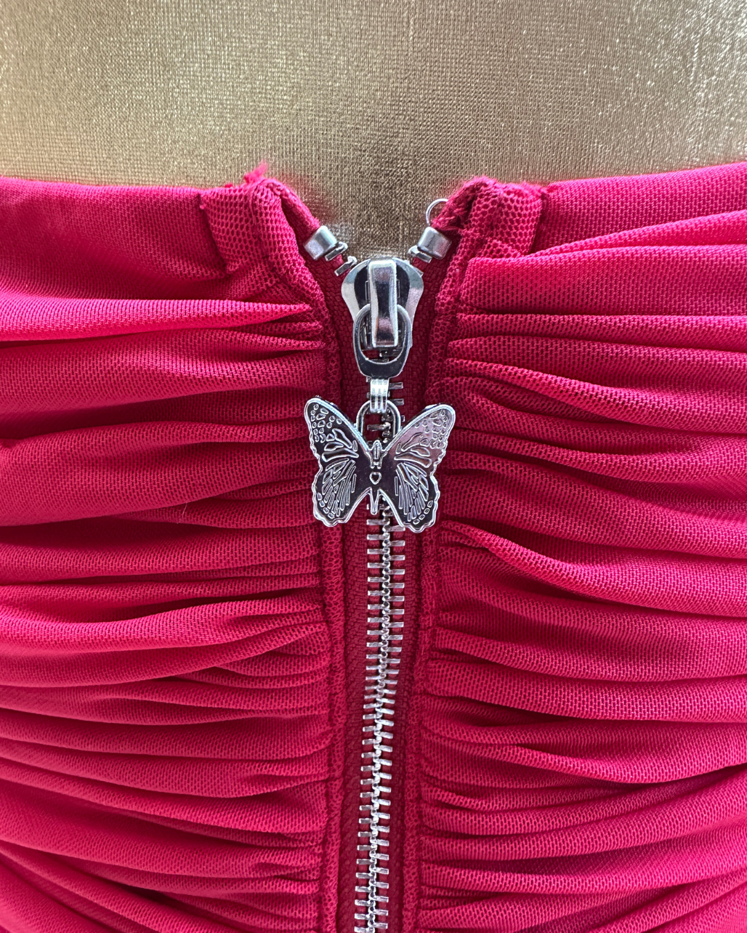 Lipsy Strapless Red Beaded Dress