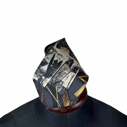 Structure Collage Print necktie 9.5 cm