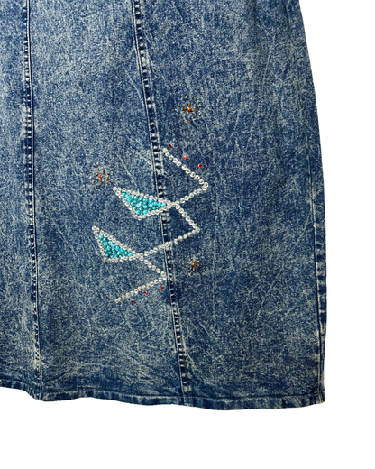 Vintage 80s Embellished Skirt Medium