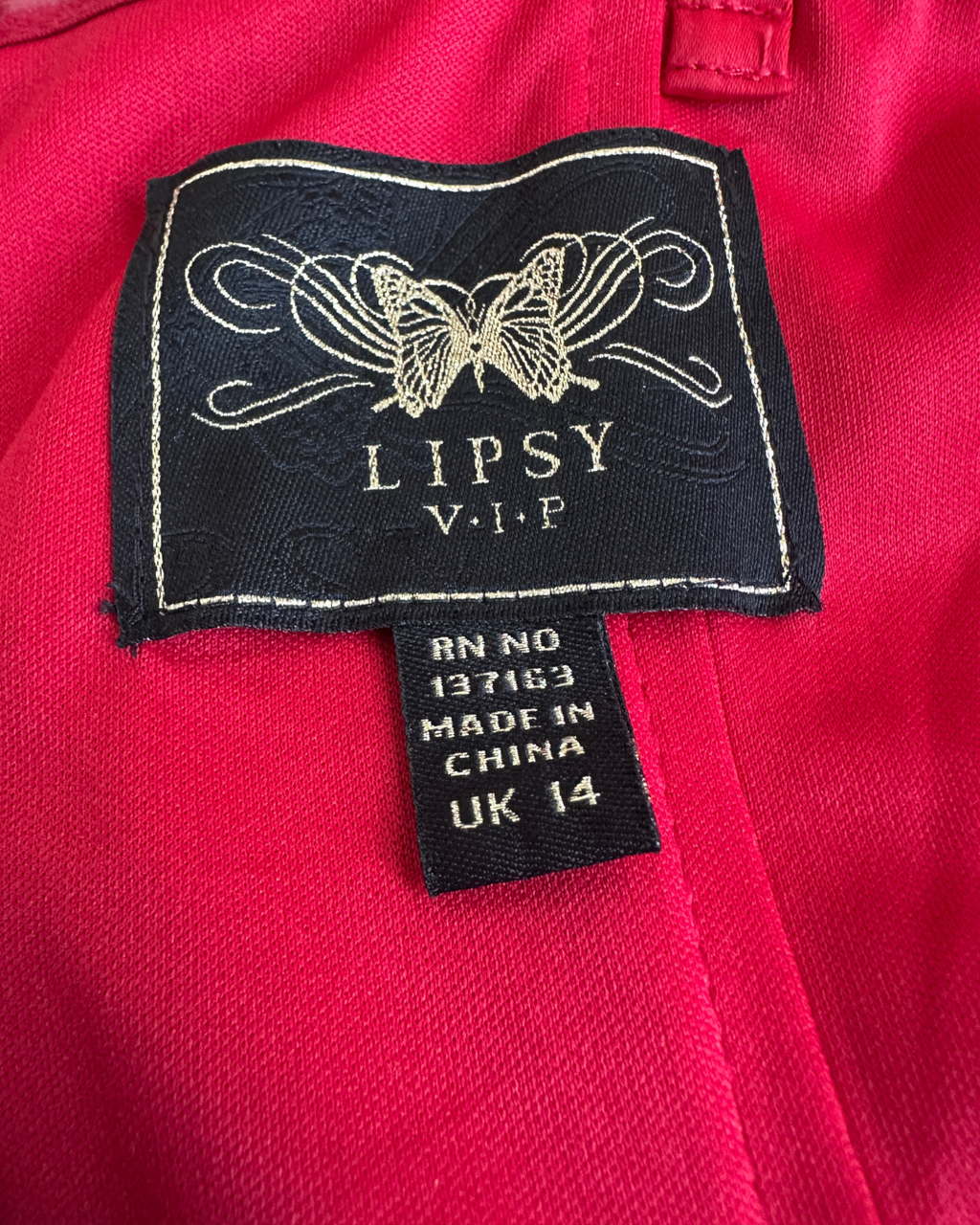 Lipsy Strapless Red Beaded Dress