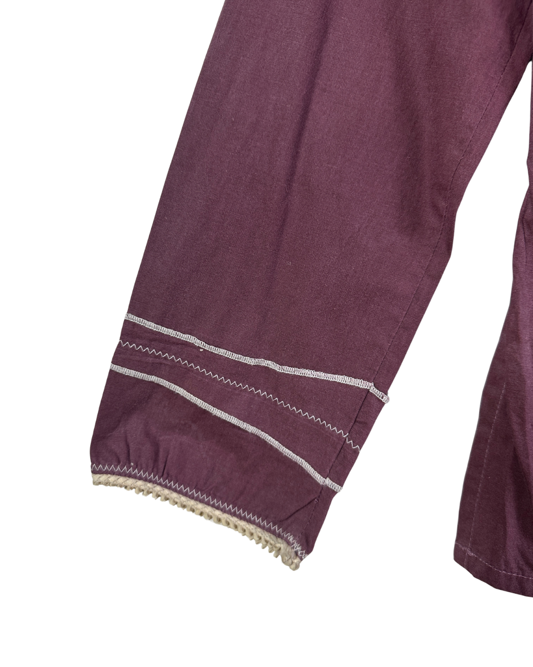 Y2K Burgundy Stitch Detail Fitted Shirt with Wooden Buttons  Small