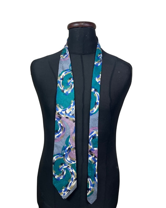 Retro Geometric Swirl Tie