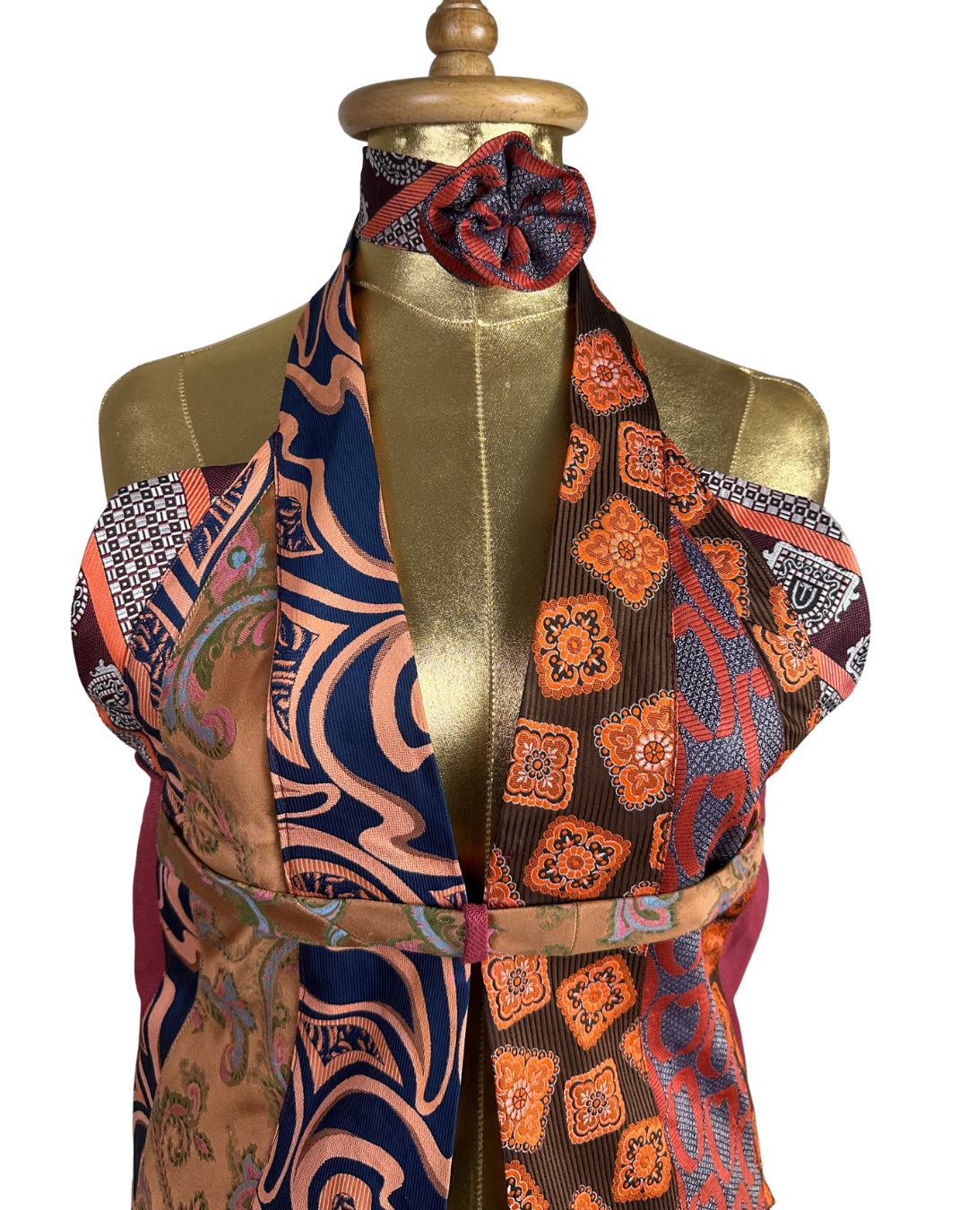 Handmade Upcycled Halter Corset-Back Vest Top & Choker