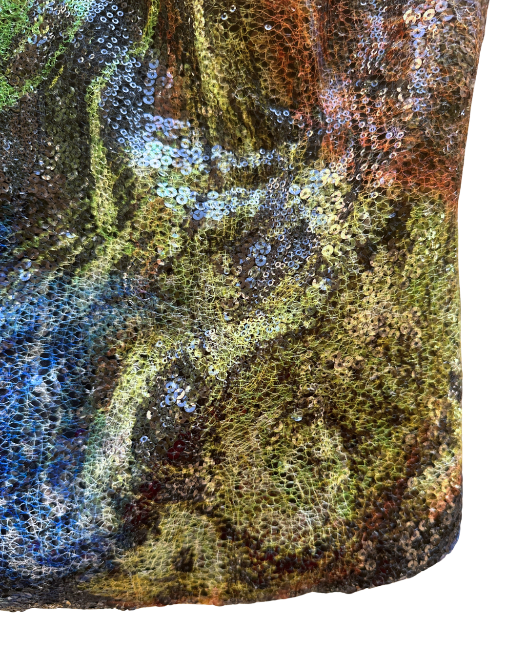 Vintage Y2K Abstract Swirl Sequin Cupped Tank Top