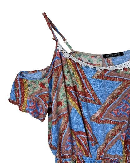 Vintage Marco & Co Cold Shoulder Boho Jumpsuit