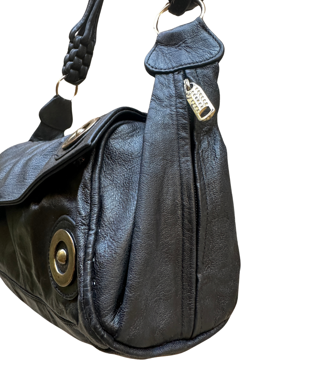 Y2K Genuine Leather Shoulder Bag