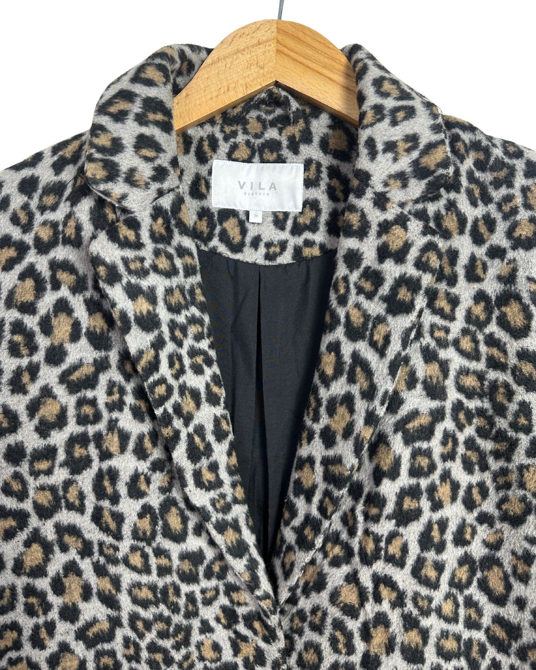 Vila Leopard Women's Coat - Size 36