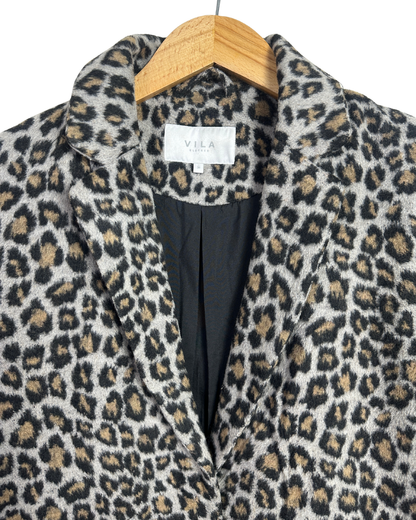 Vila Leopard Women's Coat - Size 36