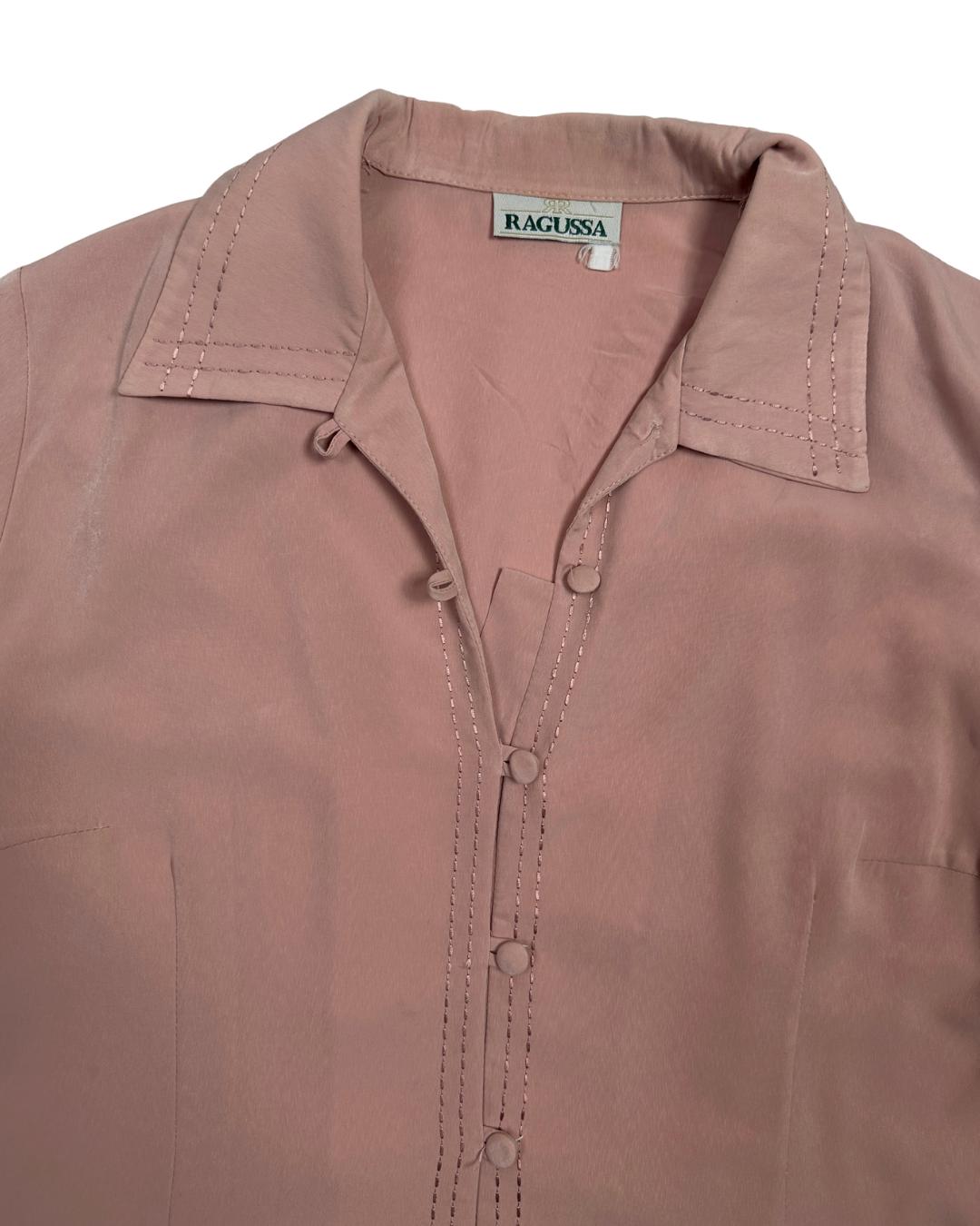 Ragussa Dusty Rose Blouse with Loop buttons