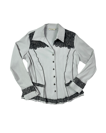 Lewinger Fitted Shirt with Lace Detail Size 42