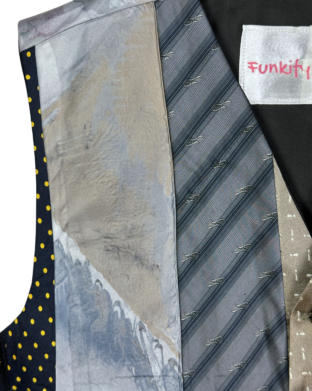 Retied Upcycled Neckties Vest - Medium