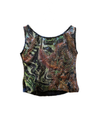 Vintage Y2K Abstract Swirl Sequin Cupped Tank Top