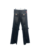 Miss Teen Y2K Dark Wash Jeans with Knee Buckles & Back Zippers