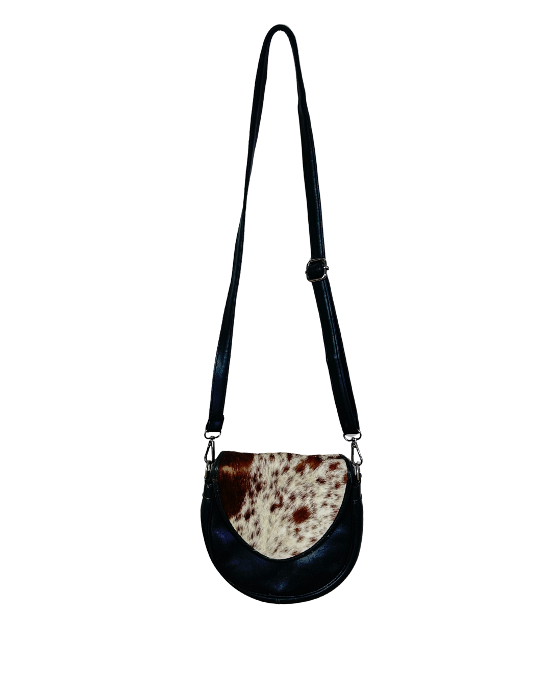 Rare Vintage Genuine Cowhide Mini Leather Saddle Crossbody Bag