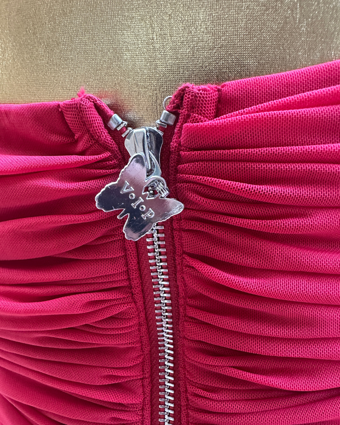 Lipsy Strapless Red Beaded Dress