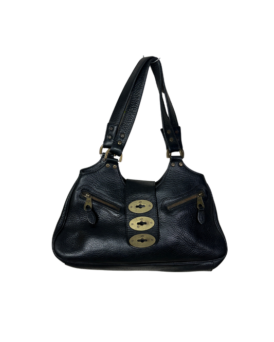 RARE Vintage Luxury Mulberry Roxanne Black Leather Shoulder Bag